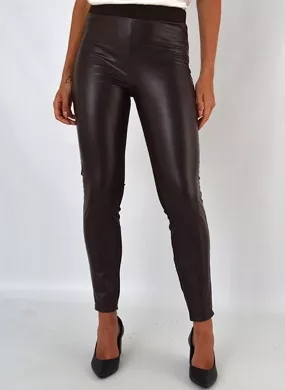 Legging couro fake Marrom gatos e atos - Foto 1