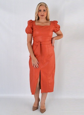 Vestido Midi PU Cor Goiaba Alice  - Foto 1