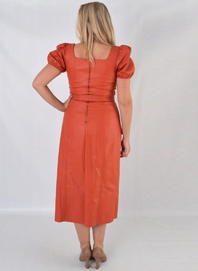 Vestido Midi PU Cor Goiaba Alice  - Foto 2