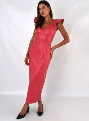 Vestido Midi PU Cor Rosa Alice  - Foto 1