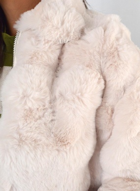 Casaco de Pele Sint�tica Bubbles Vanilla Alpelo - Foto 1