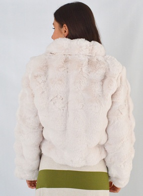 Casaco de Pele Sint�tica Bubbles Vanilla Alpelo - Foto 3