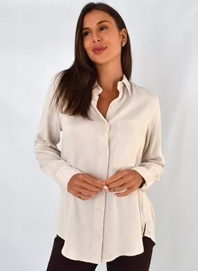 Camisa Viscose Acetinada Gelo Cantão - Foto 1