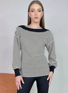 Blusa Algodão Listrada Manofatto  - Foto 1