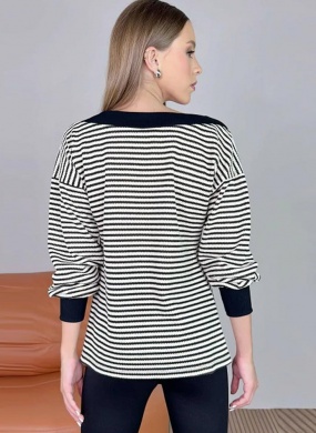 Blusa Algod�o Listrada Manofatto  - Foto 2