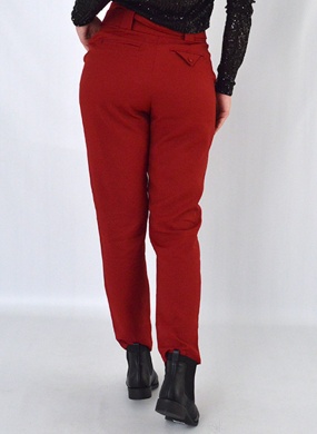 Cal�a Carrot Cintura Alta com Cinto Cor Vermelho Lez a Lez   - Foto 3