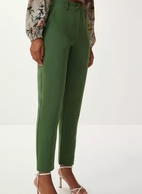 Calça Carrot Slim Alfaiataria com Cintura Alta Verde Lez a Lez   - Foto 1