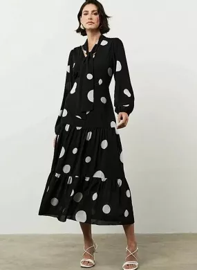 Vestido Midi Estampado Poá MX Fashion - Foto 1