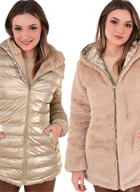 Jaqueta Alongada Revers�vel Cor Gengibre Alpelo - Foto 8