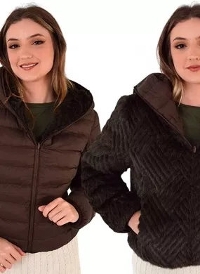 Jaqueta Estofada Reversível Cor Cocoa Alpelo - Foto 9