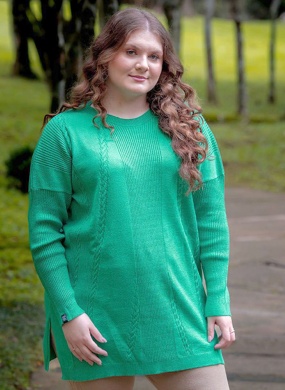 Blusa Tricot Tamanhos Grandes MG Malha Verde - Foto 1