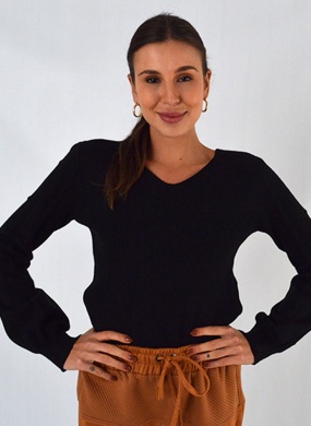 Blusa Tricot Preta Susan Zheng - Pole Modas