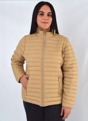Jaqueta Colete Estofada Alpelo Camel Plus Size - Foto 7