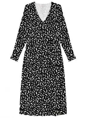 Vestido Midi Manga Longa Estampado Com Cinto Lez a Lez  - Foto 1