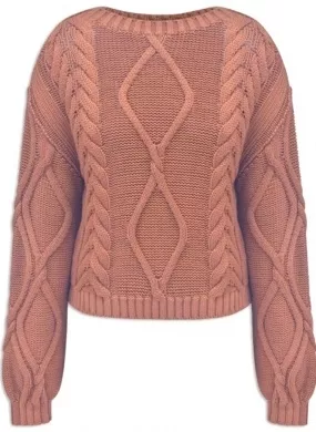 Blusa Malha Algodão Gola Canoa Biamar Rose - Foto 1