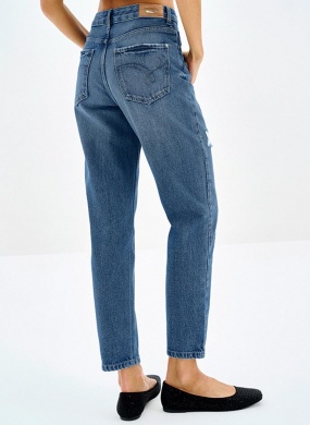 Cal�a Jeans Mom Destroyed Cintura Alta Lez a Lez - Foto 2
