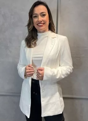 Blazer Off White Sem Fechamento Donna Ritz  - Foto 3