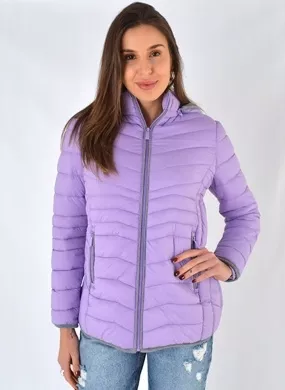 Jaqueta Estofada Alongada Forro Térmico Alpelo Cor Lavanda Promo - Foto 5