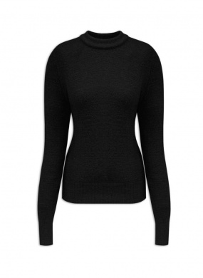 BLUSA BIAMAR EM FIO PLUMA GOLA REDONDA Preta - Foto 1