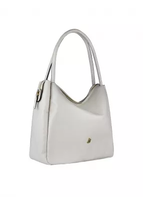 Bolsa Couro Grande Linea Bella Off White - Foto 1