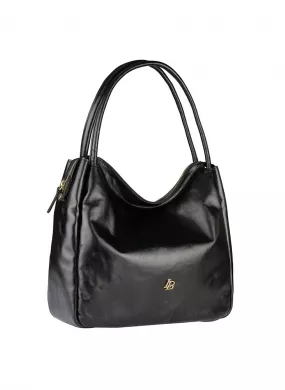 Bolsa Couro Grande Linea Bella Preta - Foto 1