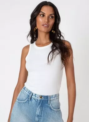 Blusa Regata Básica Off White Flor de Lis  - Foto 1