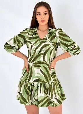 Vestido Curto Verde Estampado Lez a Lez - Foto 2