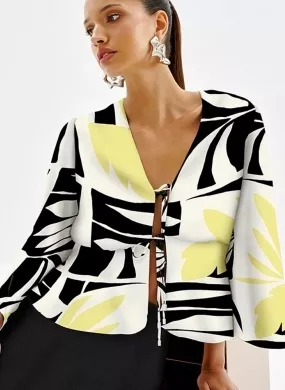 Blusa Manga 3/4 em Viscose com Amarração Lez a Lez  - Foto 1