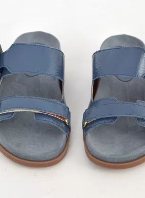 Papete Couro Verniz Denim Orcade - Foto 2