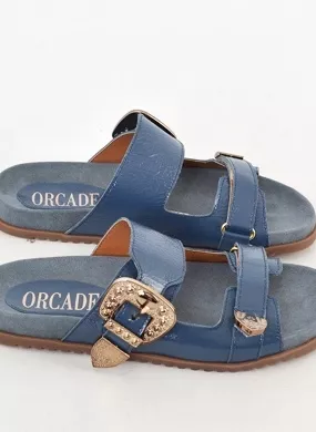Papete Couro Verniz Denim Orcade - Foto 3