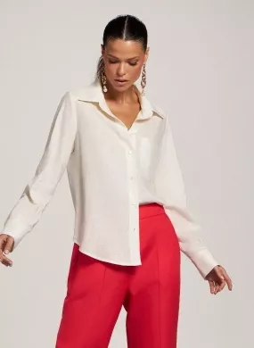 Camisa Viscolynho Gatos e Atos Off White - Foto 1