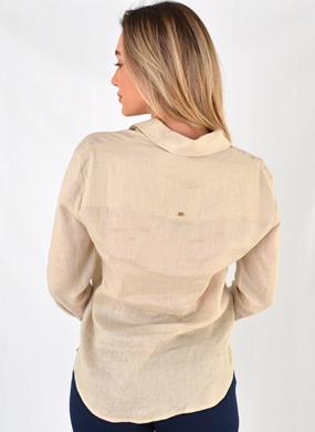 Camisa Oversized 100% Linho Alpelo Nude - Foto 3
