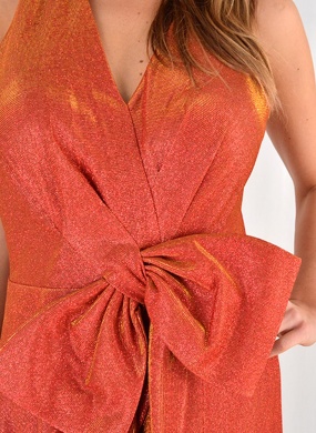 Vestido Longo Lurex Furta-Cor Urban Race Terracota - Foto 4