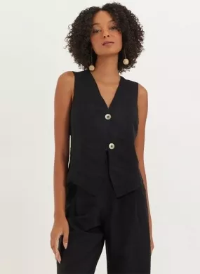 Conjunto Alfaiataria Calça e Colete Cantão Preto - Foto 1