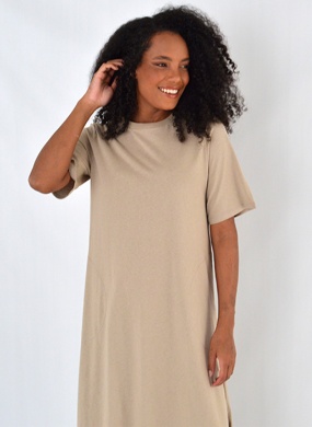 Vestido Longo B�sico Algod�o Haya Fendi - Foto 2