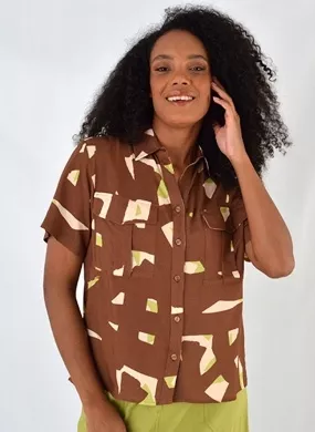 Camisa Estampada Viscose Texturizada Città  - Foto 1