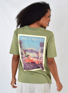 Maxi T-Shirt Em Algod�o Kaele Verde - Foto 3