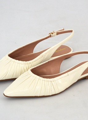 Slingback Chanel Couro Verniz Off White Tabita - Foto 1