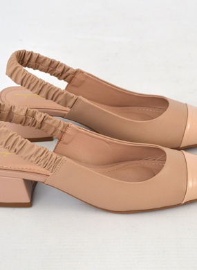 Slingback Couro Nude Tabita - Foto 3