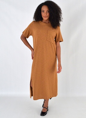 Vestido Midi B�sico Algod�o Haya - Foto 1