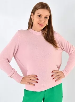BLUSA BIAMAR EM FIO PLUMA GOLA REDONDA Rosa - Foto 1