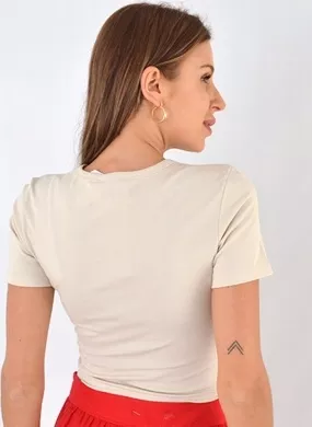 Blusa Básica Bege Coqueta - Foto 3