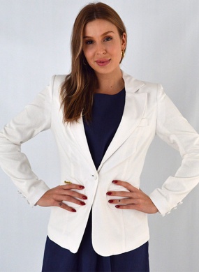 Blazer em Linho Trappiche Cor Off White - Foto 7