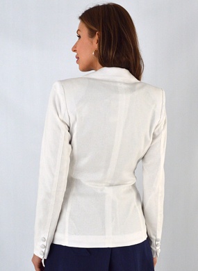 Blazer em Linho Trappiche Cor Off White - Foto 8