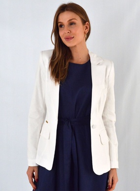Blazer em Linho Trappiche Cor Off White - Foto 9