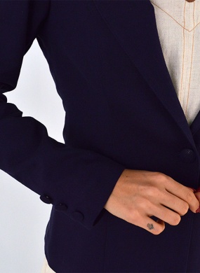 Blazer em Linho Trappiche Cor Marinho - Foto 1