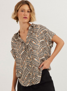 Camisa Estampa Tran�ados Cant�o - Foto 2