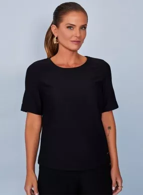 Blusa Viscose Preta Scalon  - Foto 1