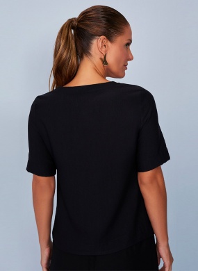 Blusa Viscose Preta Scalon  - Foto 2