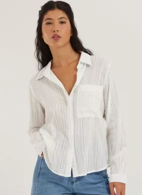 Camisa Algodão Cor Branca Cantão - Foto 1